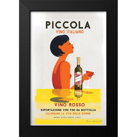 Vino Rosso I Black Modern Wood Framed Art Print by Escalante, Omar