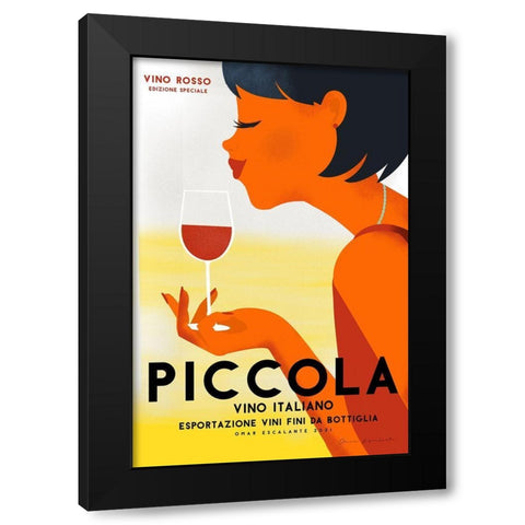 Vino Rosso II Black Modern Wood Framed Art Print by Escalante, Omar