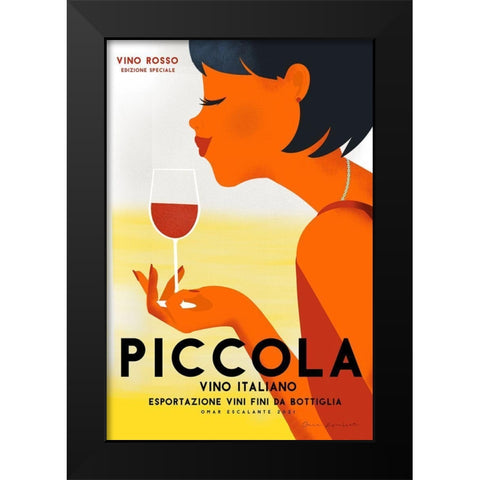 Vino Rosso II Black Modern Wood Framed Art Print by Escalante, Omar