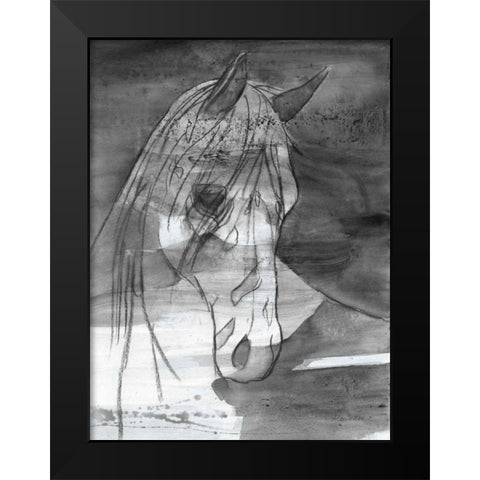 Moonlight BW Black Modern Wood Framed Art Print by Hristova, Albena