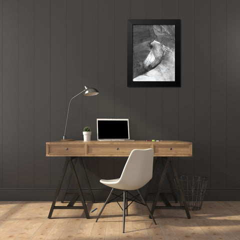 Shadow BW Black Modern Wood Framed Art Print by Hristova, Albena