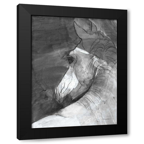 Shadow BW Black Modern Wood Framed Art Print by Hristova, Albena