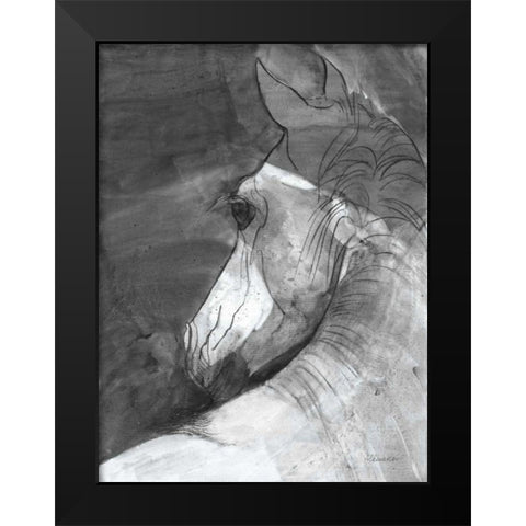 Shadow BW Black Modern Wood Framed Art Print by Hristova, Albena