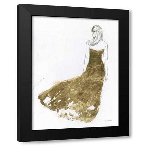 Gold Dress I Black Modern Wood Framed Art Print with Double Matting by Wiens, James
