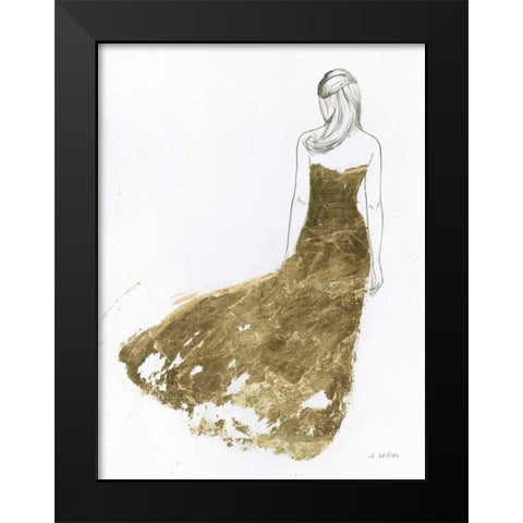 Gold Dress I Black Modern Wood Framed Art Print by Wiens, James