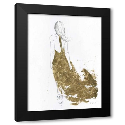 Gold Dress II Black Modern Wood Framed Art Print with Double Matting by Wiens, James