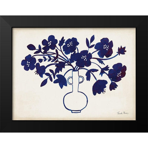 Modern Blue I Black Modern Wood Framed Art Print by Zaman, Farida