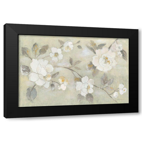 Romantic Spring Flowers I White Horizontal Black Modern Wood Framed Art Print with Double Matting by Vassileva, Silvia