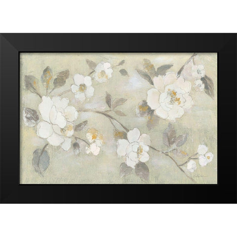 Romantic Spring Flowers I White Horizontal Black Modern Wood Framed Art Print by Vassileva, Silvia
