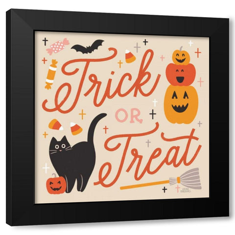 Trick or Treat II Black Modern Wood Framed Art Print by Marshall, Laura