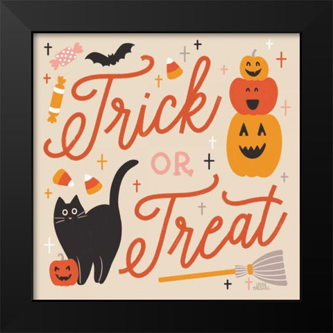 Trick or Treat II Black Modern Wood Framed Art Print by Marshall, Laura