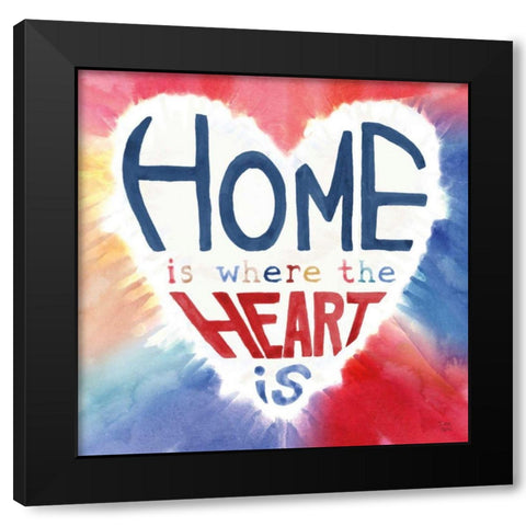 Rainbow Love II Black Modern Wood Framed Art Print with Double Matting by June, Dina