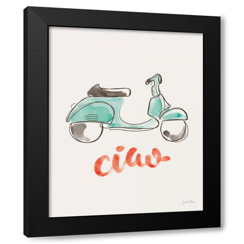 Ciao Vespa I Black Modern Wood Framed Art Print with Double Matting by Penner, Janelle