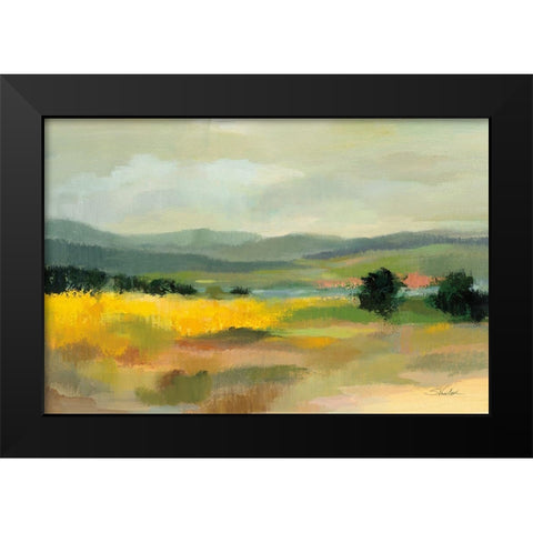 Sunflower Field Black Modern Wood Framed Art Print by Vassileva, Silvia