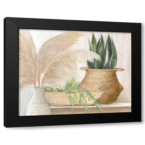 Grasses and Greens Black Modern Wood Framed Art Print with Double Matting by Purinton, Julia