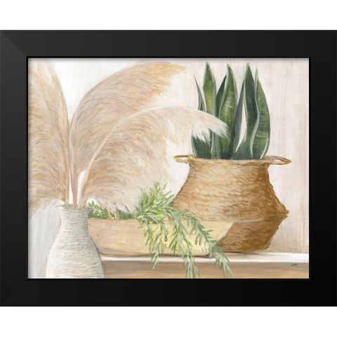 Grasses and Greens Black Modern Wood Framed Art Print by Purinton, Julia
