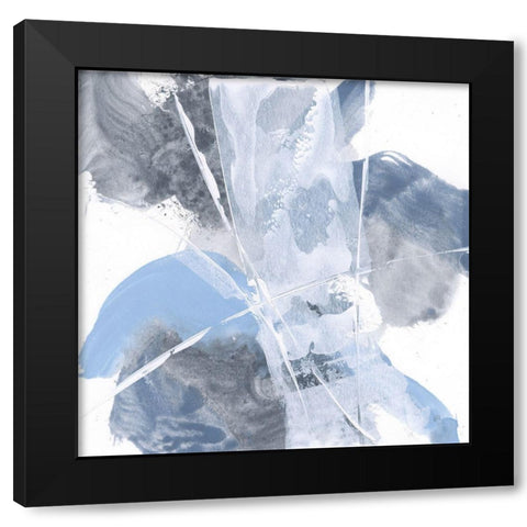 White Line Blues I Black Modern Wood Framed Art Print by Paschke, Chris