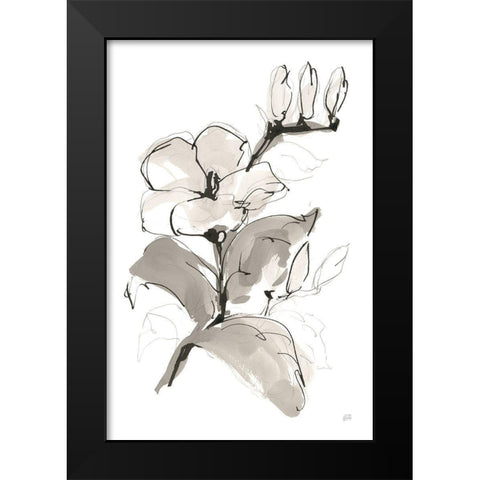Magnolia II Black Modern Wood Framed Art Print by Paschke, Chris