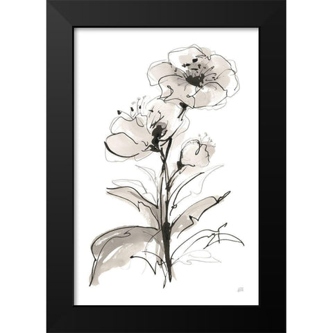 Poppy I Black Modern Wood Framed Art Print by Paschke, Chris
