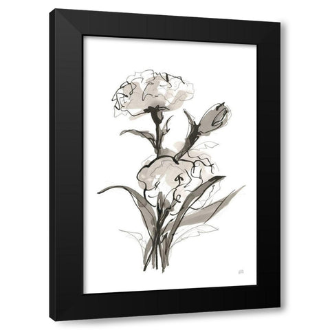 Carnation II Black Modern Wood Framed Art Print by Paschke, Chris