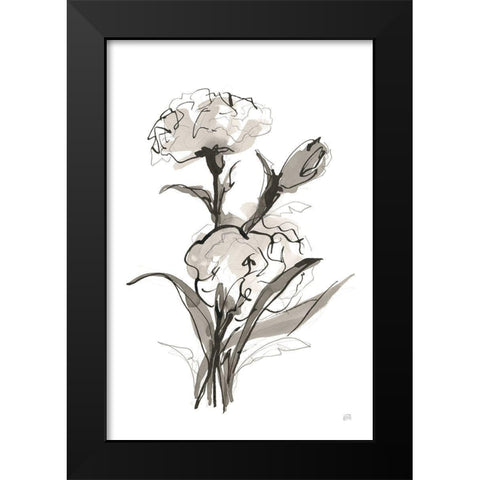 Carnation II Black Modern Wood Framed Art Print by Paschke, Chris