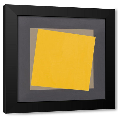 Geo Natural Core Yellow Black Modern Wood Framed Art Print by Tillmon, Avery