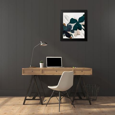 Botanical Flow Neutral Black Modern Wood Framed Art Print by Munger, Pamela