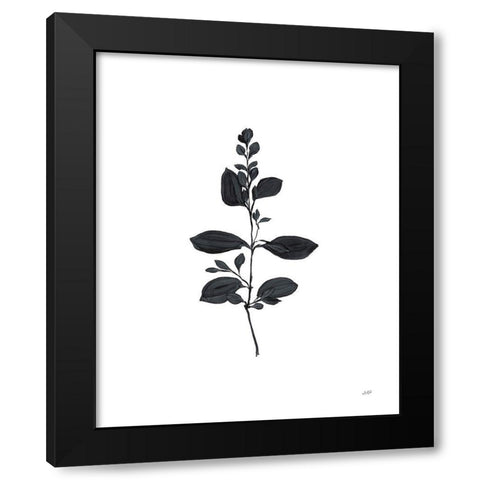 Botanical Study Branch Black Modern Wood Framed Art Print with Double Matting by Purinton, Julia