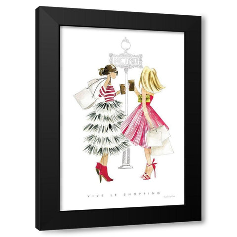 Paris Girlfriends II Black Modern Wood Framed Art Print by Charro, Mercedes Lopez
