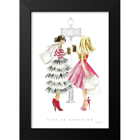 Paris Girlfriends II Black Modern Wood Framed Art Print by Charro, Mercedes Lopez