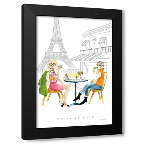 Paris Girlfriends III Black Modern Wood Framed Art Print by Charro, Mercedes Lopez