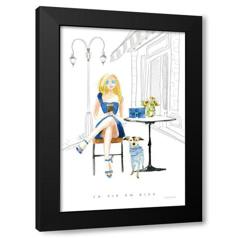 Paris Girlfriends VI Black Modern Wood Framed Art Print with Double Matting by Charro, Mercedes Lopez