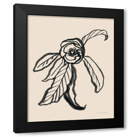Ink Sketch Flower Black Modern Wood Framed Art Print by Miller, Sara Zieve