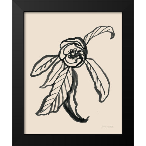 Ink Sketch Flower Black Modern Wood Framed Art Print by Miller, Sara Zieve