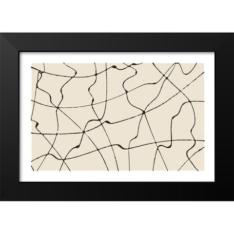 Map to Nowhere Black Modern Wood Framed Art Print by Wild Apple Portfolio