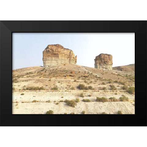 Western Buttes Black Modern Wood Framed Art Print by Wild Apple Portfolio