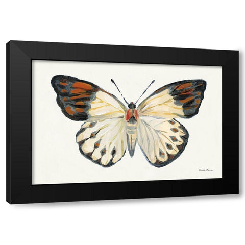 Butterfly Study I Black Modern Wood Framed Art Print with Double Matting by Zaman, Farida