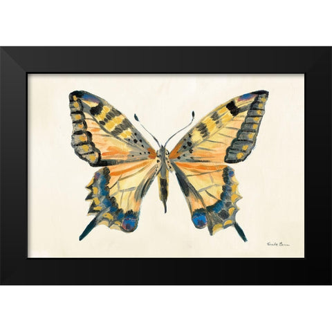 Butterfly Study II Black Modern Wood Framed Art Print by Zaman, Farida