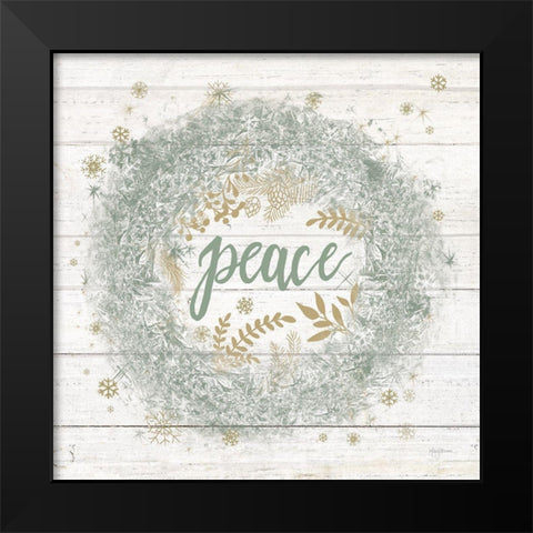 Frosty Peace Sage Black Modern Wood Framed Art Print by Urban, Mary