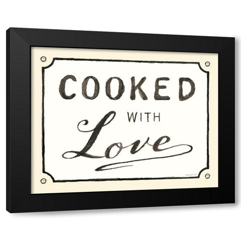 Cooked with Love Black Modern Wood Framed Art Print by Nai, Danhui