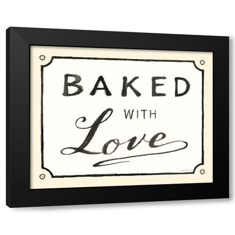 Baked with Love Black Modern Wood Framed Art Print by Nai, Danhui