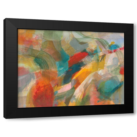 Folds of Color Black Modern Wood Framed Art Print with Double Matting by Nai, Danhui