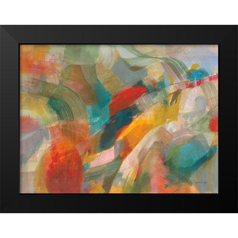 Folds of Color Black Modern Wood Framed Art Print by Nai, Danhui