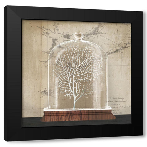 Coral Cloche I Black Modern Wood Framed Art Print with Double Matting by Wild Apple Portfolio