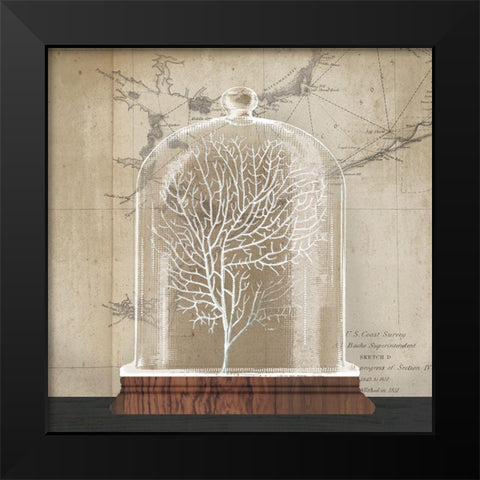 Coral Cloche I Black Modern Wood Framed Art Print by Wild Apple Portfolio