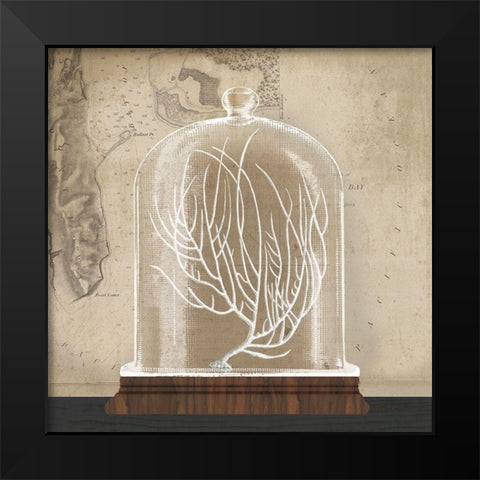 Coral Cloche II Black Modern Wood Framed Art Print by Wild Apple Portfolio