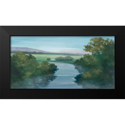 Mercy of the Moon Blue Black Modern Wood Framed Art Print by Purinton, Julia