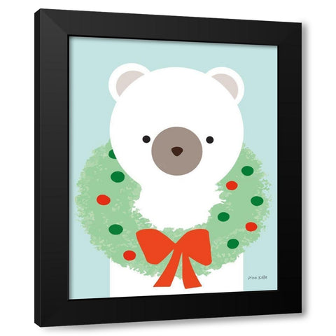 Polar Bear Black Modern Wood Framed Art Print by Kelle, Ann