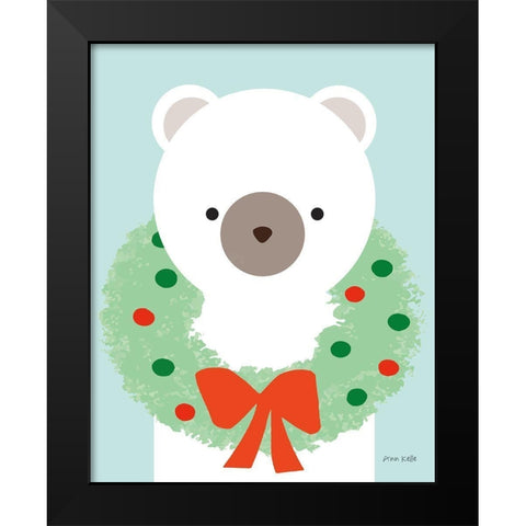 Polar Bear Black Modern Wood Framed Art Print by Kelle, Ann