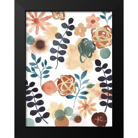 Garden Dance VI Blue Black Modern Wood Framed Art Print by Horn, Laura